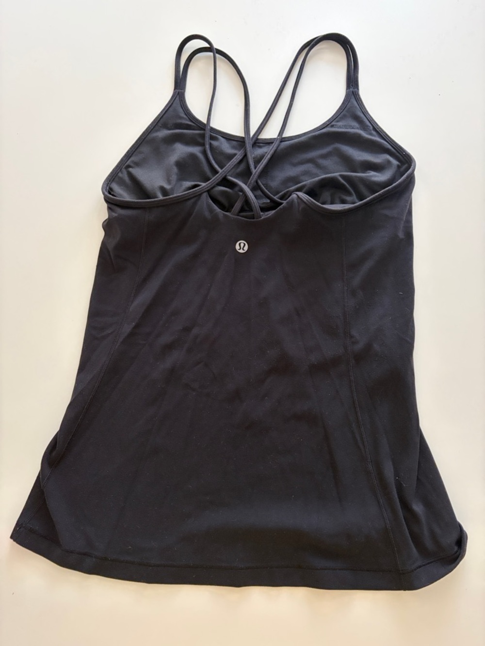lululemon athletica Black Strappy Studio Tank with Built-In Shelf Bra
